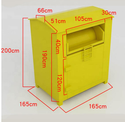 의류 2m 높이 기부금 상자 노란색